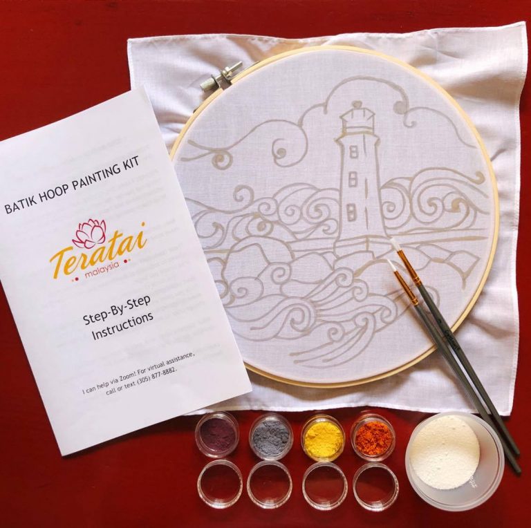 Batik Hoop Painting Kit - Lighthouse
