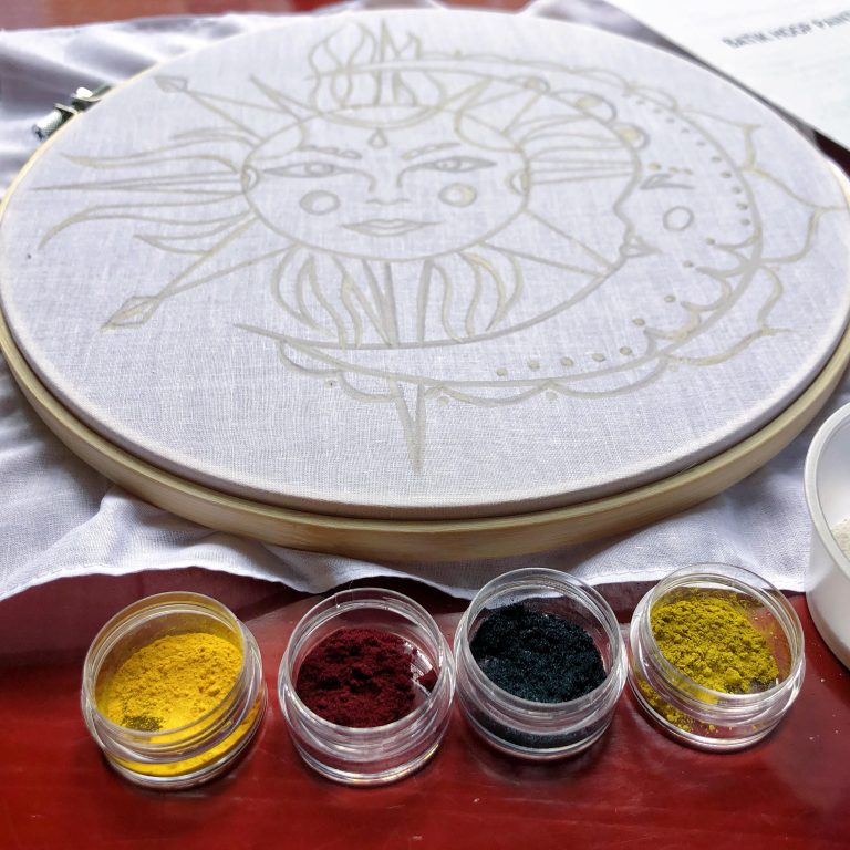Batik Hoop Painting Kit - Star & Moon #1 - Image 2