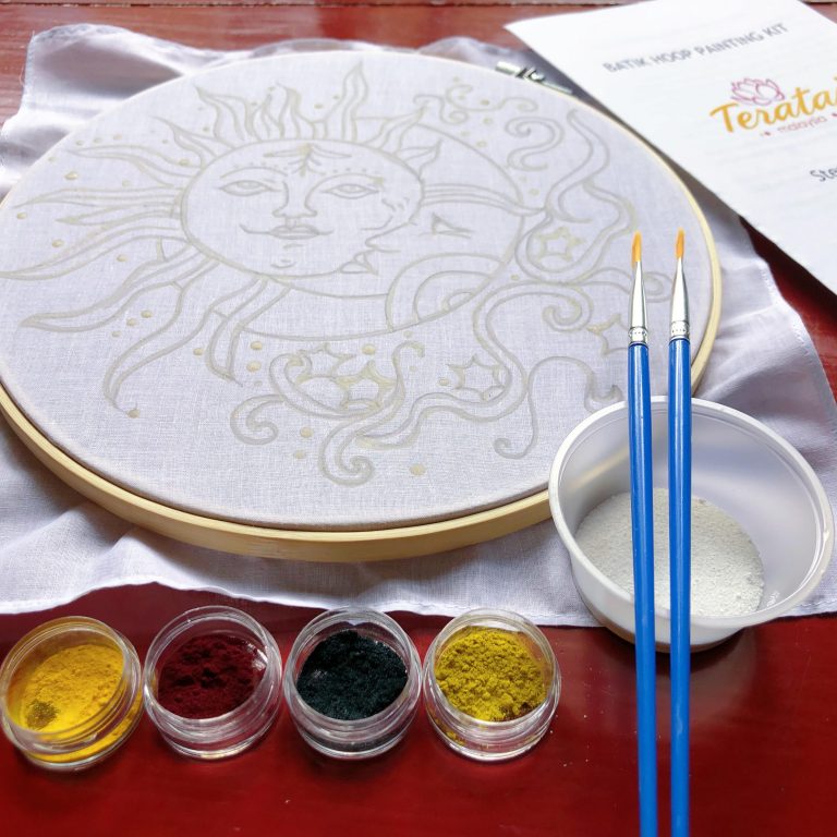 Batik Hoop Painting Kit - Star & Moon #2 - Image 3