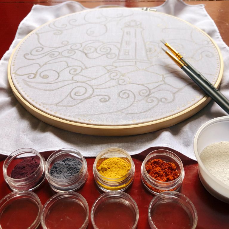 Batik Hoop Painting Kit - Lighthouse - Image 3