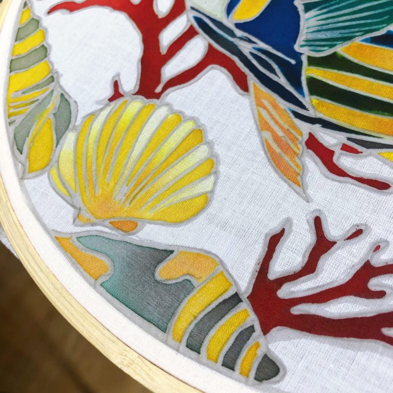 Batik Hoop Painting Kit - Emperor Angelfish - Image 3