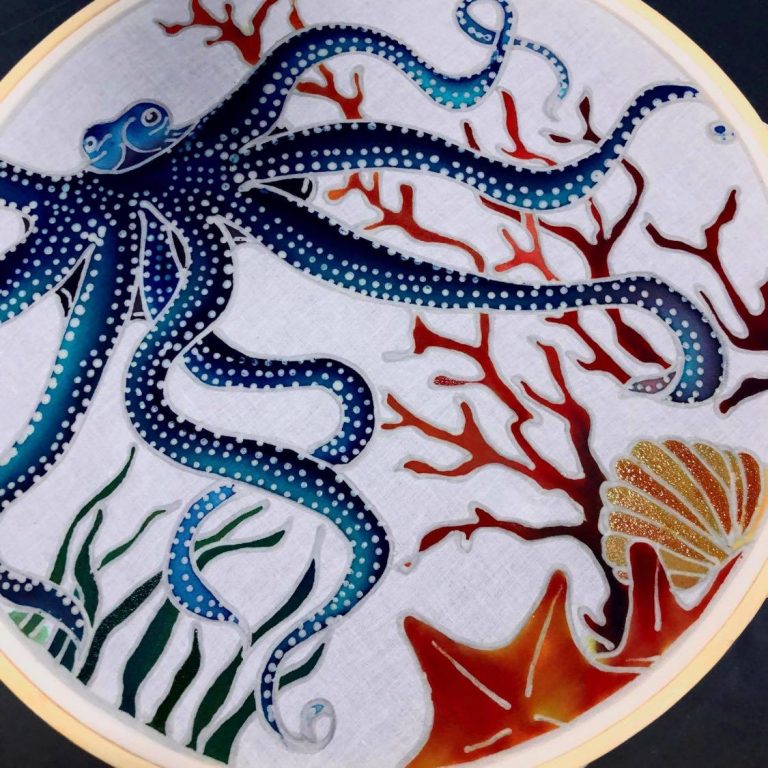 Batik Hoop Painting Kit - Pacific Octopus - Image 2