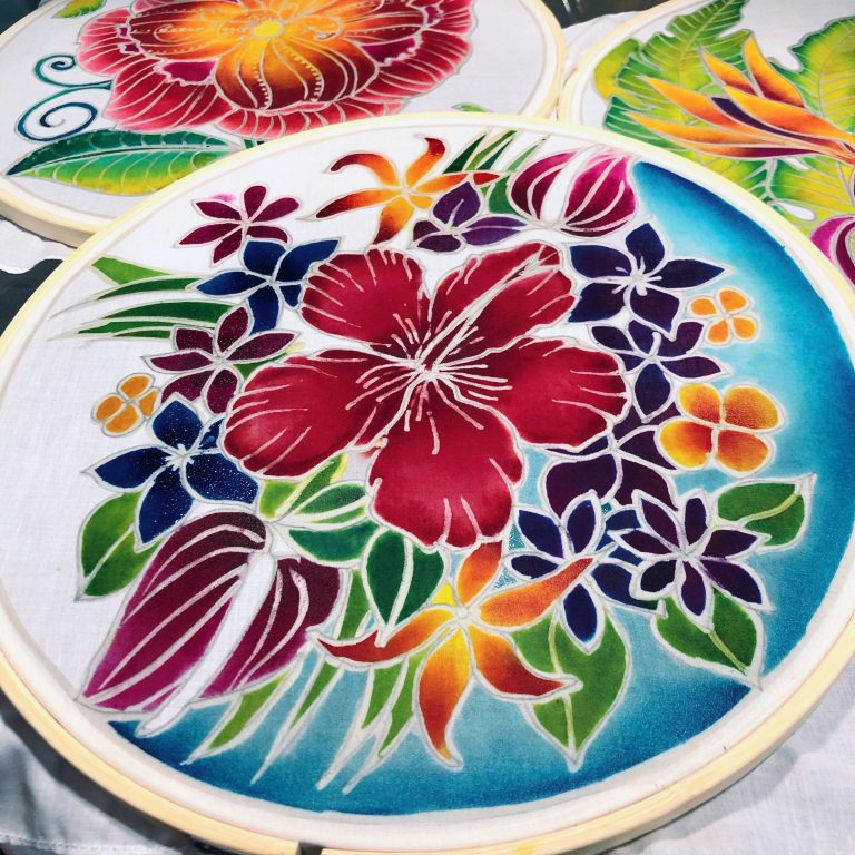 Batik Hoop Painting Kit - Hibiscus - Image 3