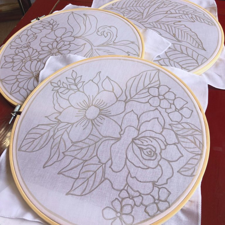 Batik Hoop Painting Kit - Rose - Image 3