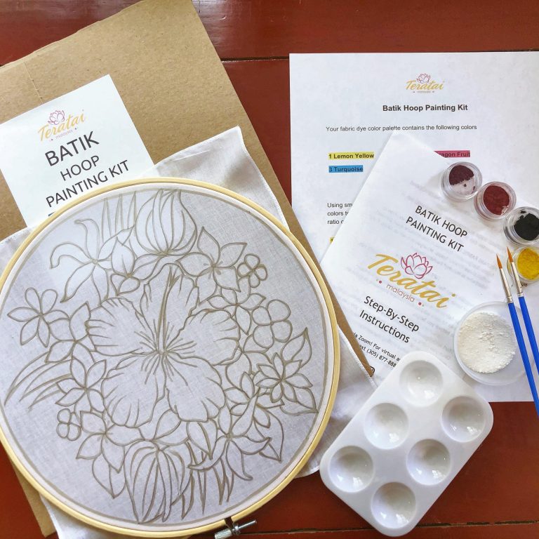 Batik Hoop Painting Kit - Hibiscus
