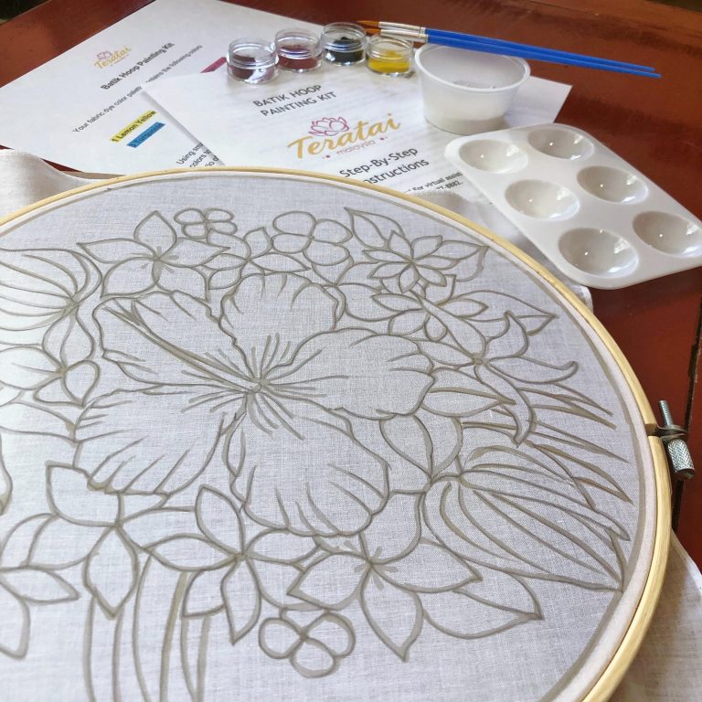 Batik Hoop Painting Kit - Hibiscus - Image 4