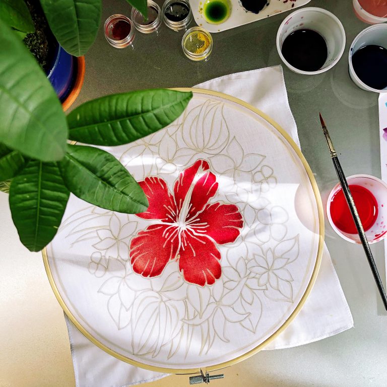 Batik Hoop Painting Kit - Hibiscus - Image 2