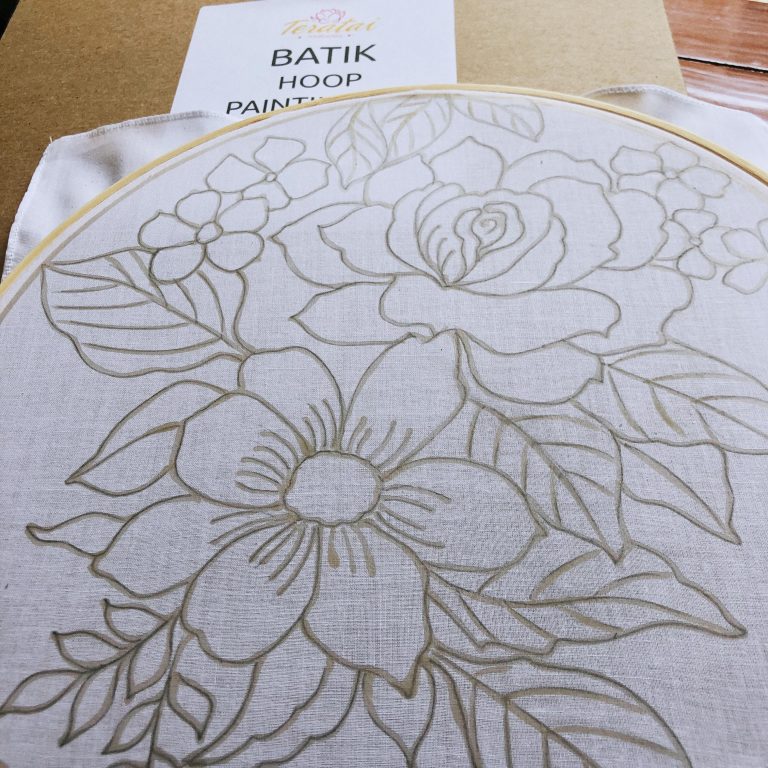 Batik Hoop Painting Kit - Rose - Image 2