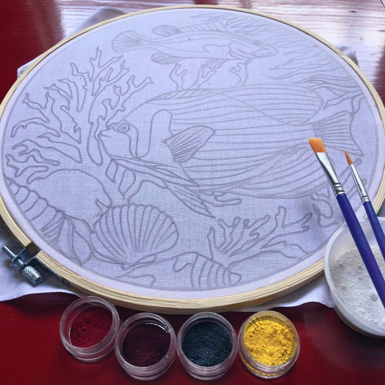 Batik Hoop Painting Kit - Emperor Angelfish - Image 5