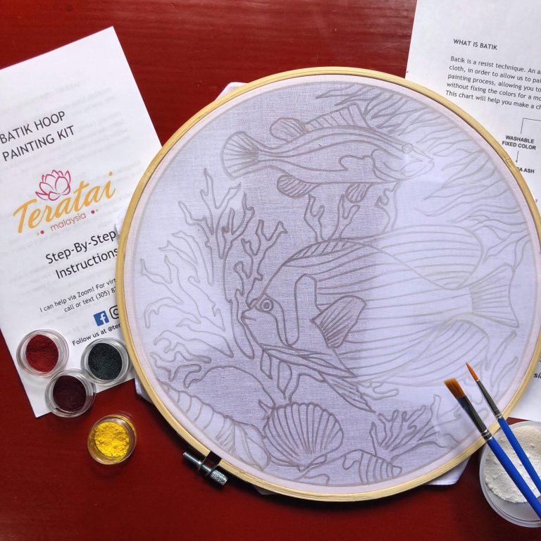 Batik Hoop Painting Kit - Emperor Angelfish