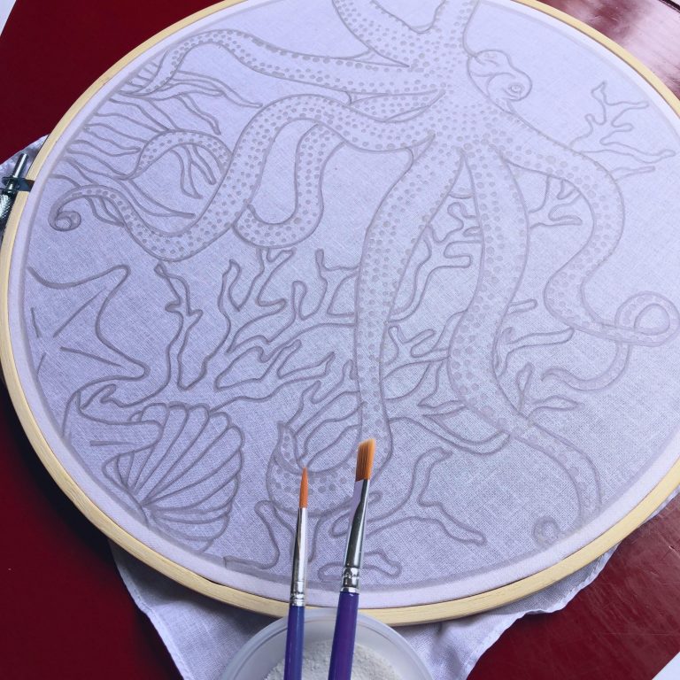 Batik Hoop Painting Kit - Pacific Octopus - Image 5