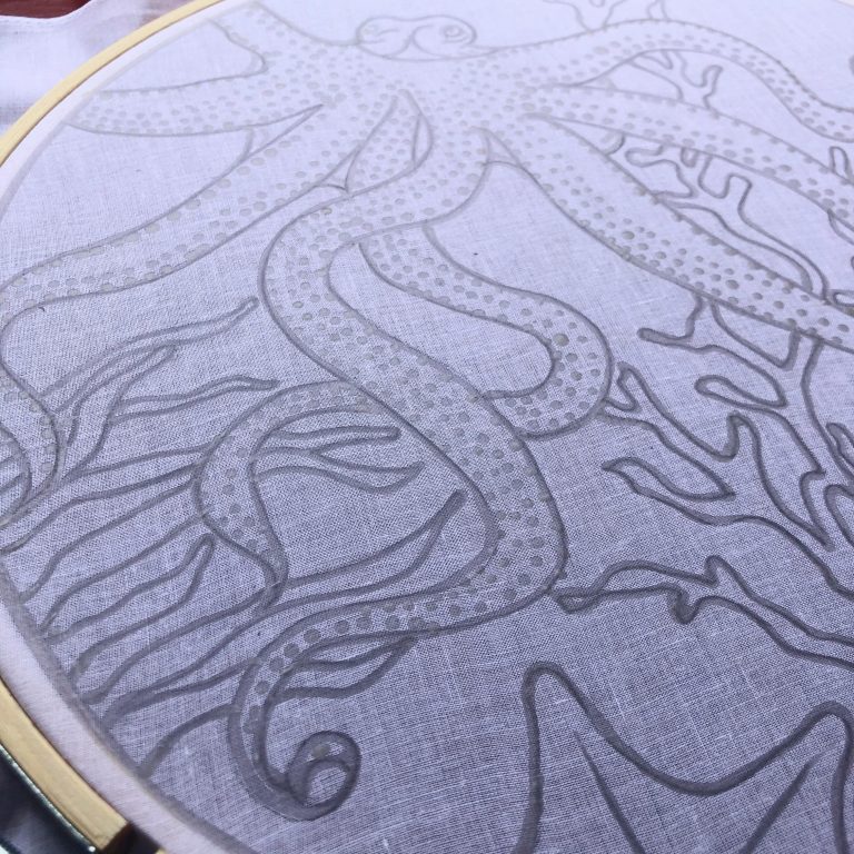 Batik Hoop Painting Kit - Pacific Octopus - Image 3