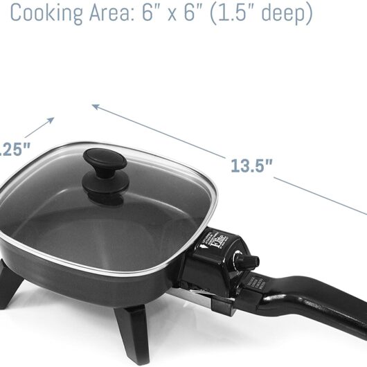 Maxi-Matic Elite Cuisine Electric Skillet with Glass, 7 inches, Black