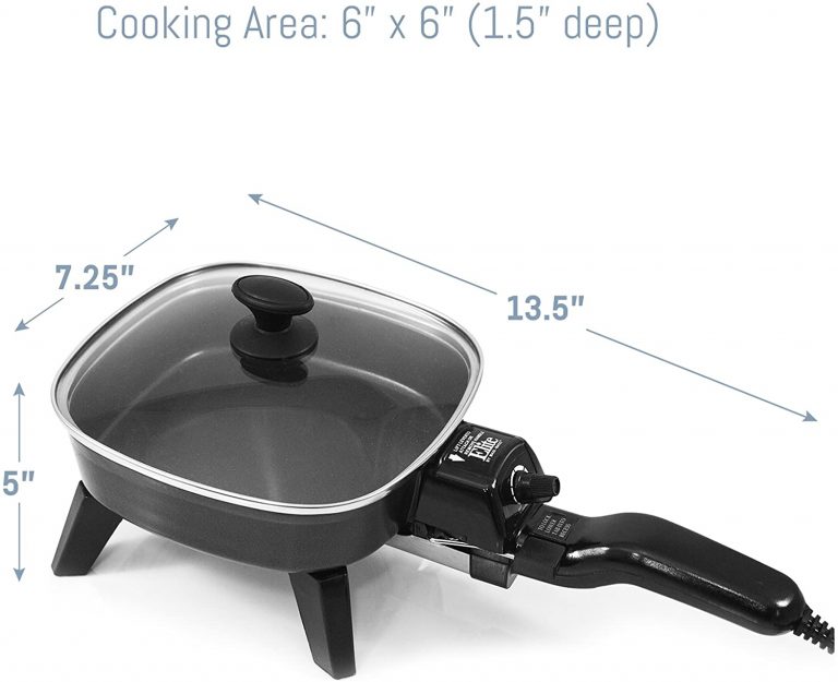 Maxi-Matic Elite Cuisine Electric Skillet with Glass, 7 inches, Black
