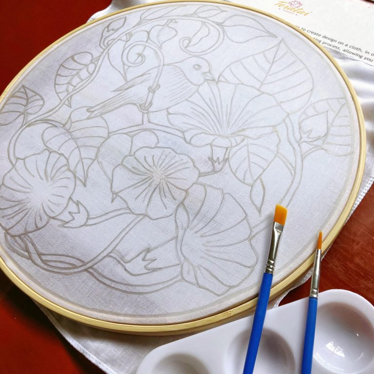 Batik Hoop Painting Kit - Canary - Image 3