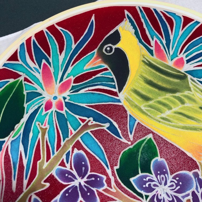 Batik Hoop Painting Kit - Cardinal - Image 3