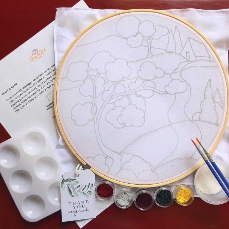 Batik Hoop Painting Kit - Full Moon