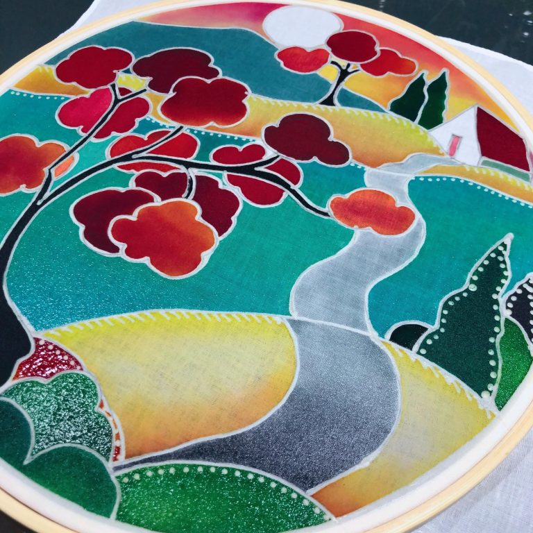 Batik Hoop Painting Kit - Full Moon - Image 2