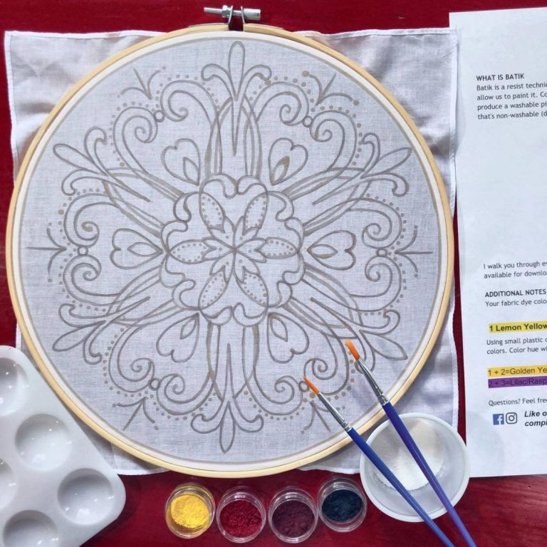Batik Hoop Painting Kit - Winter Mandala