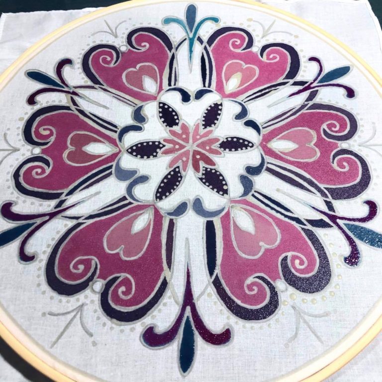 Batik Hoop Painting Kit - Winter Mandala - Image 3