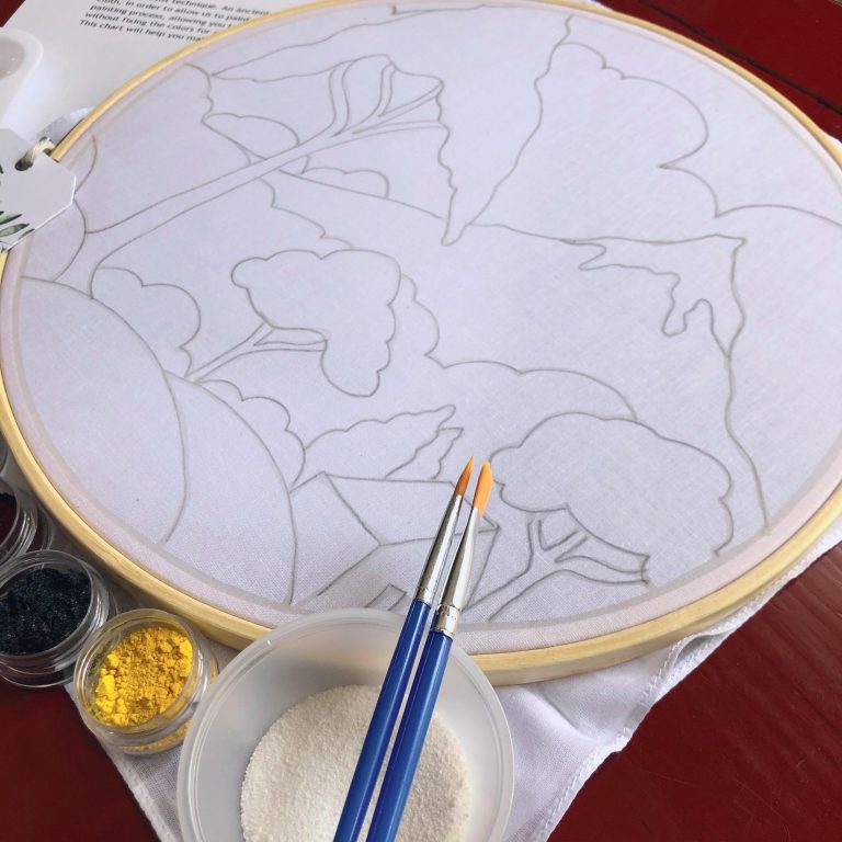 Batik Hoop Painting Kit - House By The Mountain - Image 3