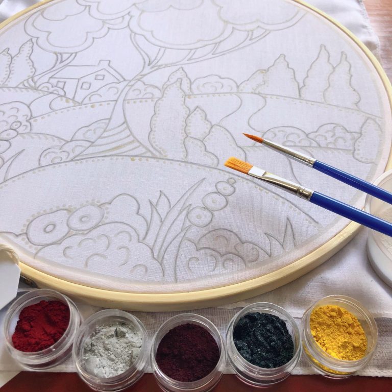 Batik Hoop Painting Kit - Lakeside - Image 3