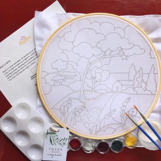Batik Hoop Painting Kit - Morning Walk