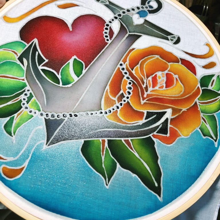 Batik Hoop Painting Kit - You Are My Anchor - Image 2