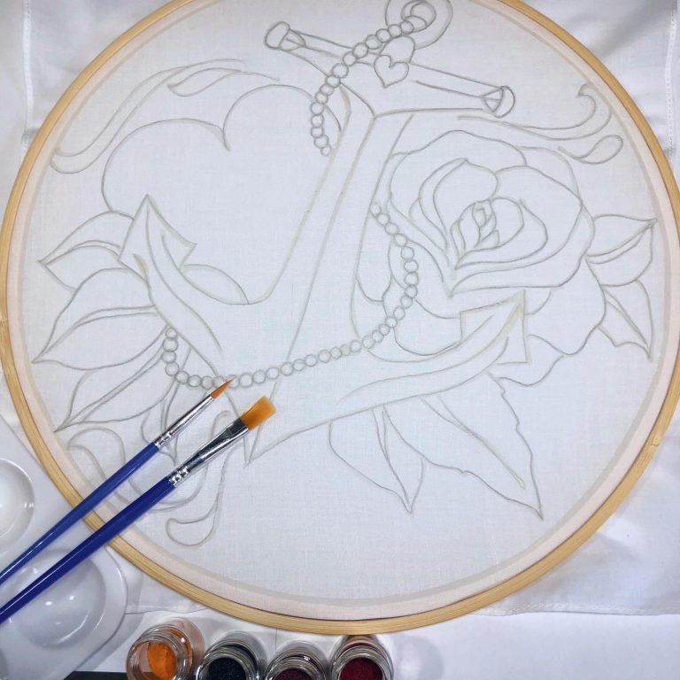 Batik Hoop Painting Kit - You Are My Anchor