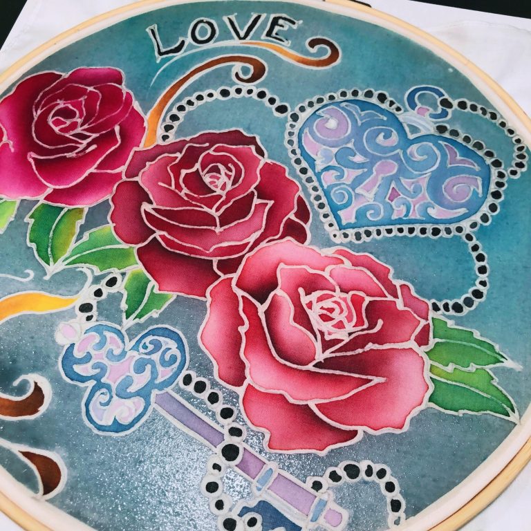Batik Hoop Painting Kit - Lock Me In Your Heart - Image 2