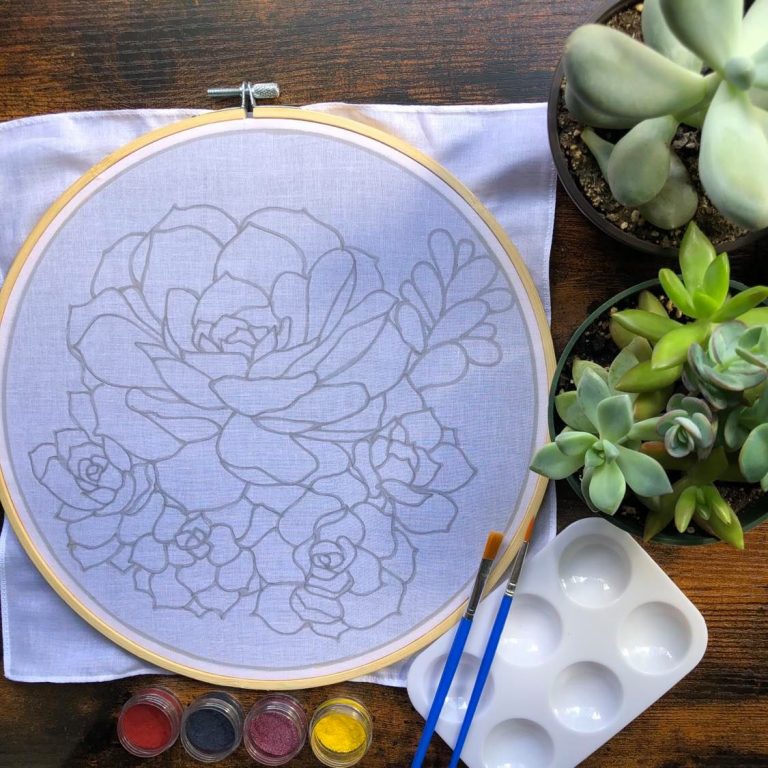 Echeveria Afterglow DIY Batik Painting Kit