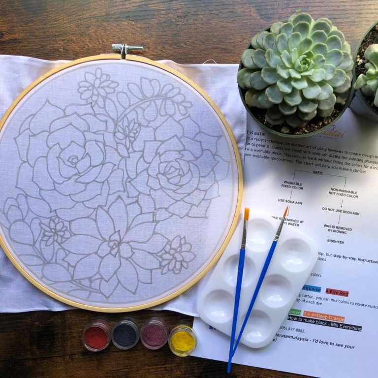 Echeveria Lola DIY Batik Painting Kit