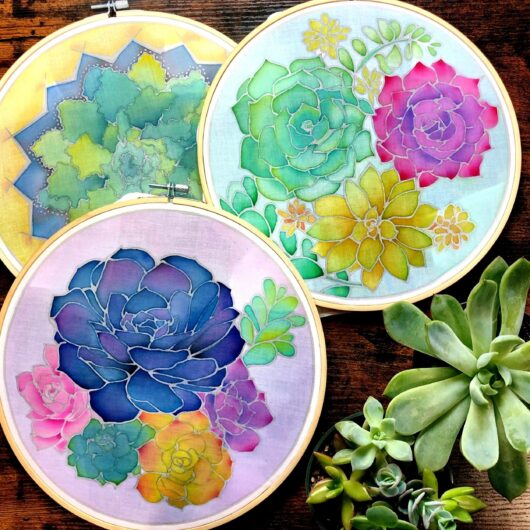 Love Me Some Succulents DIY Batik Hoop Painting Kits