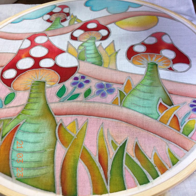 Batik Hoop Painting Kit - Parasol