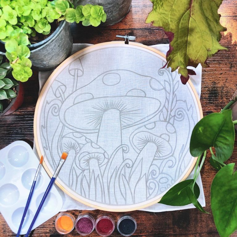 Batik Hoop Painting Kit - Amanita - Image 2