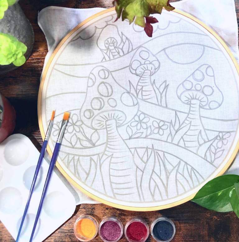 Batik Hoop Painting Kit - Parasol - Image 2