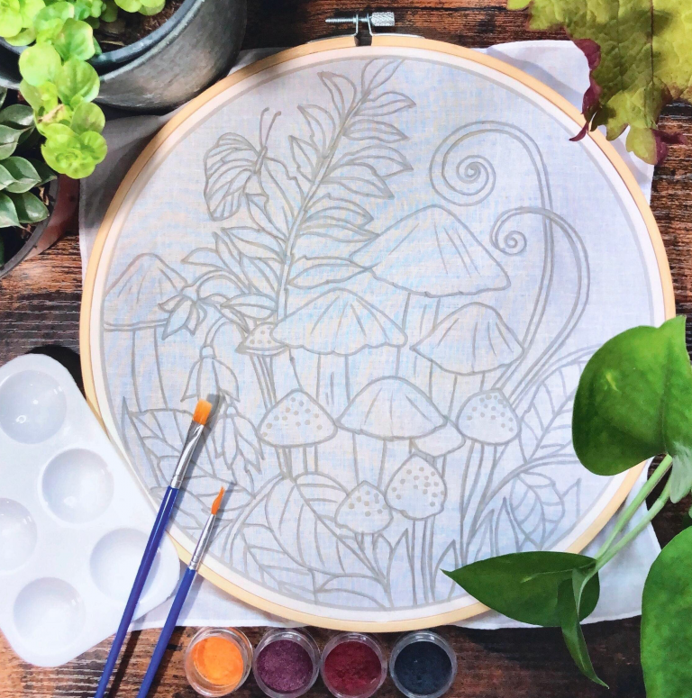 Batik Hoop Painting Kit - Pixie Caps - Image 3