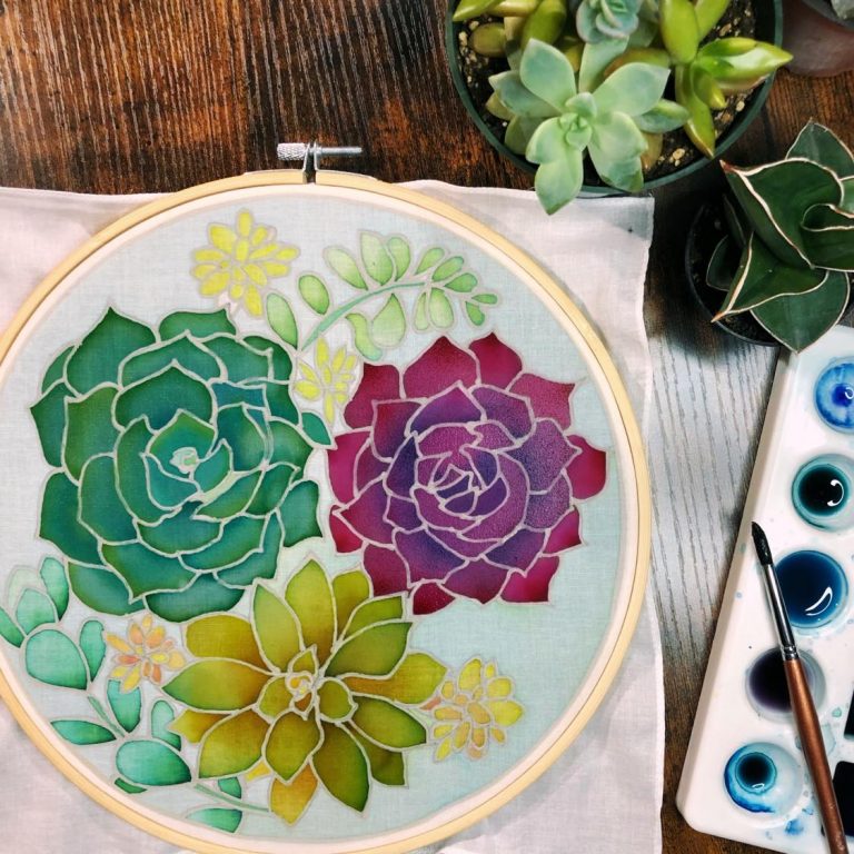 Echeveria Lola Batik Painting