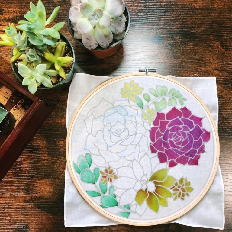 Echeveria Lola for Batik Painting Workshop for Designory