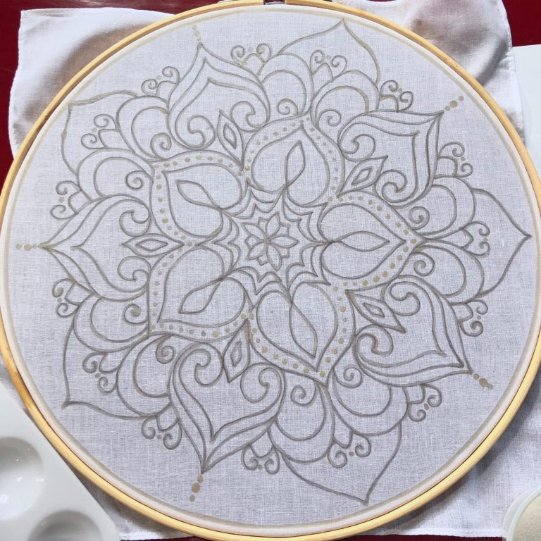 Mandala Batik Painting being painted