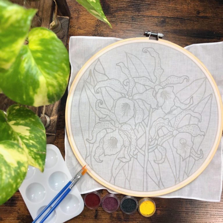 Batik Hoop Painting Kit - Cattleya - Image 3