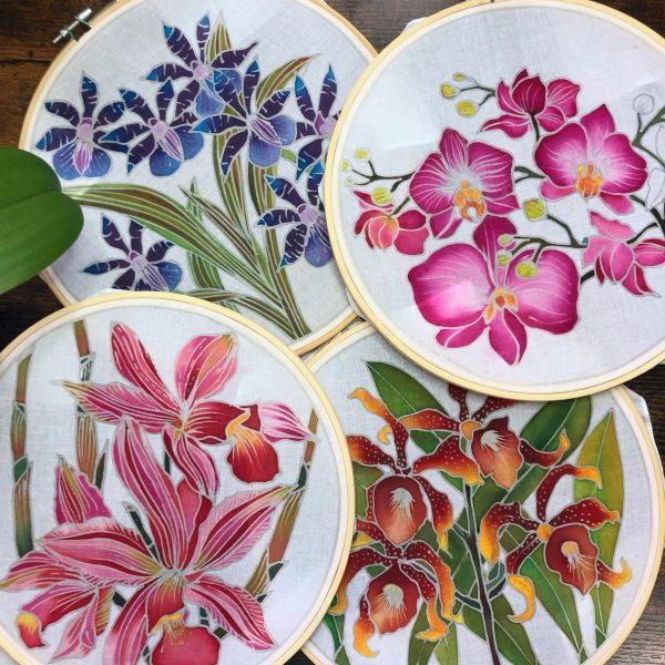 Orchids DIY Batik Hoop Painting Kits