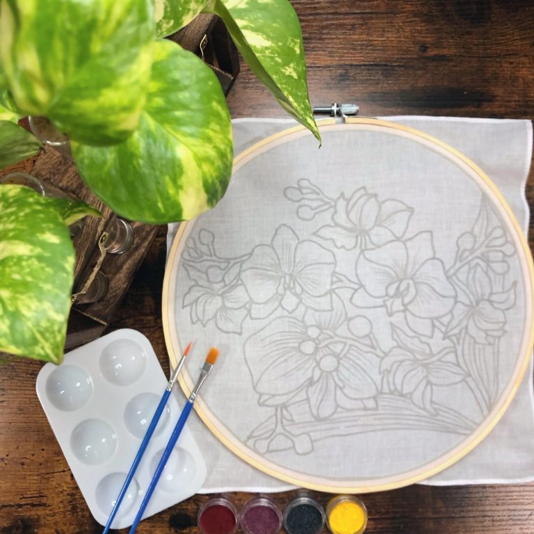 Batik Hoop Painting Kit - Vanda - Image 3