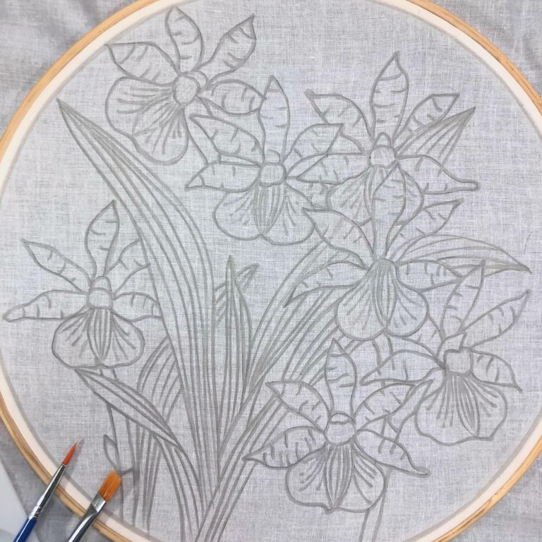 Batik Hoop Painting Kit - Zygopetalum - Image 2