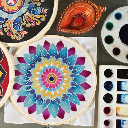 Batik Hoop Painting Kit - Diwali Floral