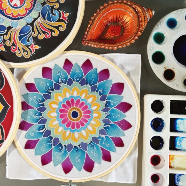 Batik Hoop Painting Kit - Diwali Floral