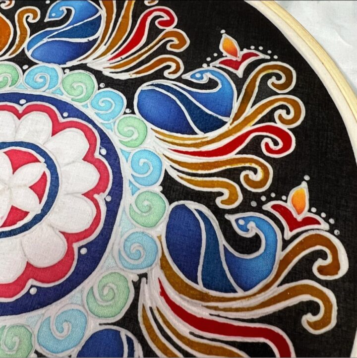 Batik Hoop Painting Kit - Diwali Peacock - Image 2