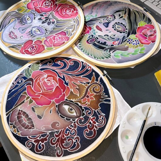 Sugar Skull DIY Batik Hoop Painting Kits