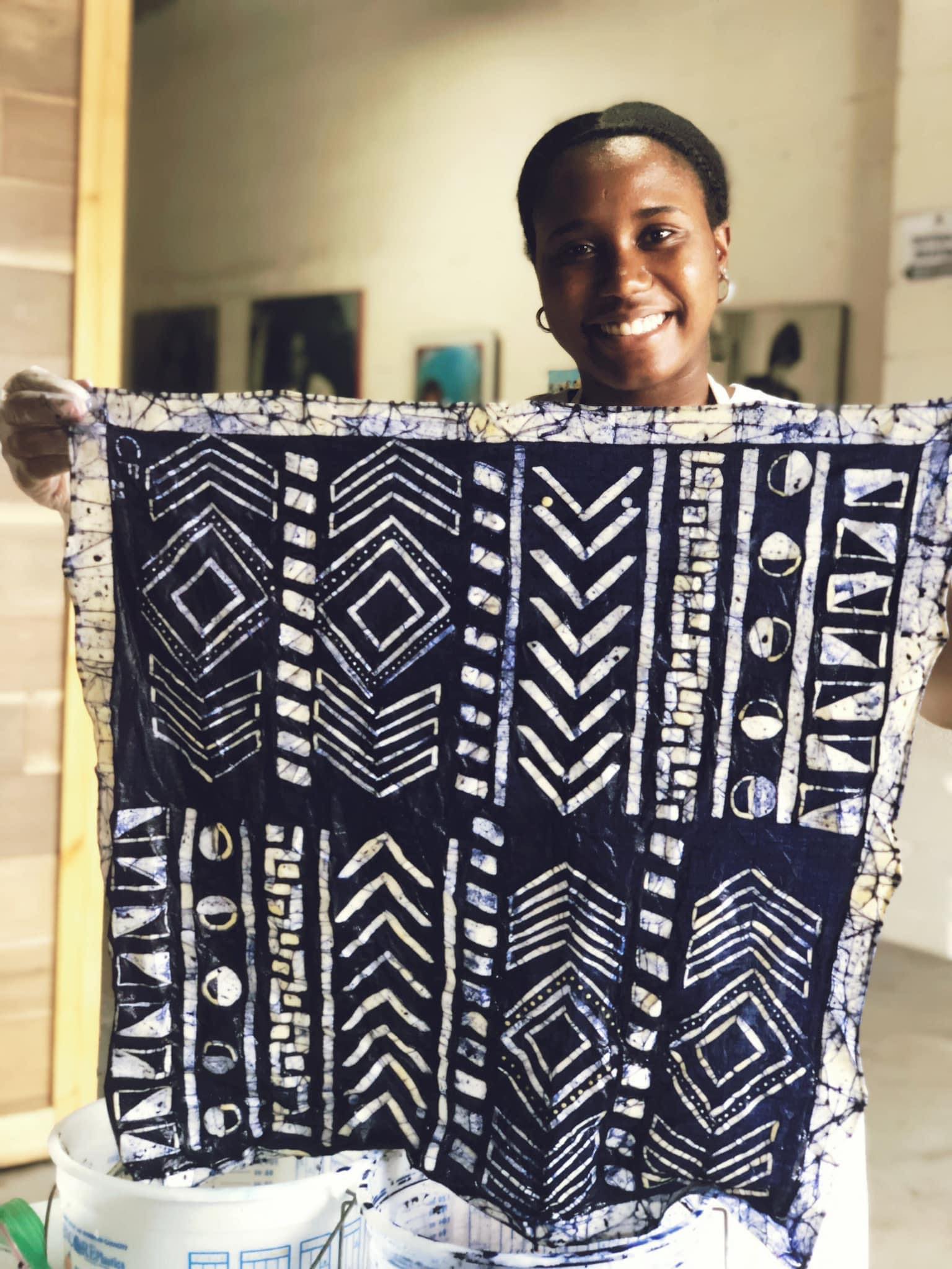 Design a mud cloth inspired Batik bandana