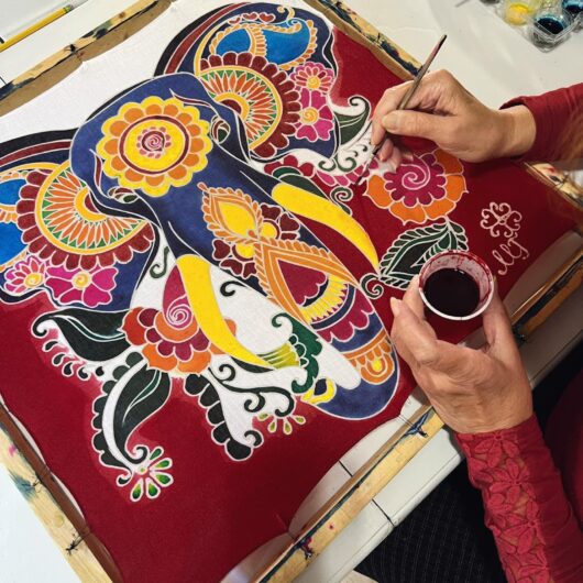 Paint a batik scarf in my home studio